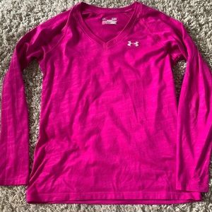 Pinkish-Purple Under Armour Vneck Athletic shirt